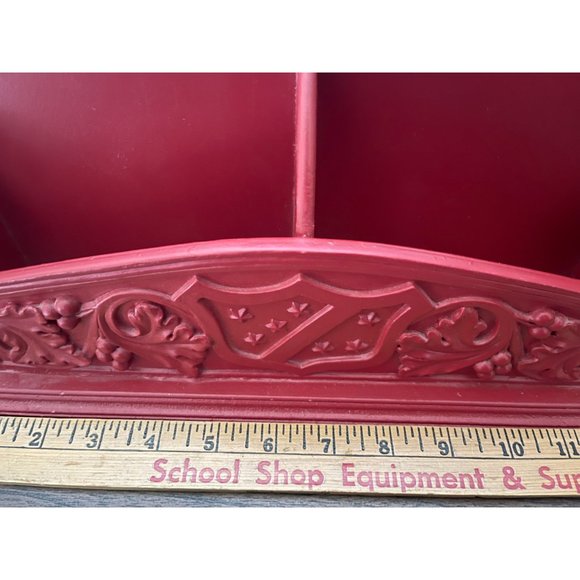 Red mail Organizer Rustic Shabby Chic Distressed Spoon Rack Beach Cottage Countr - Picture 4 of 6